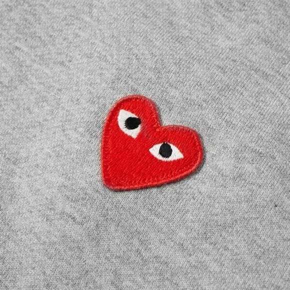 COMME DES GARCONS PLAY GRAY FULL ZIP HOODIE WITH RED HEART SIZE EXTRA LARGE - Picture 3 of 15